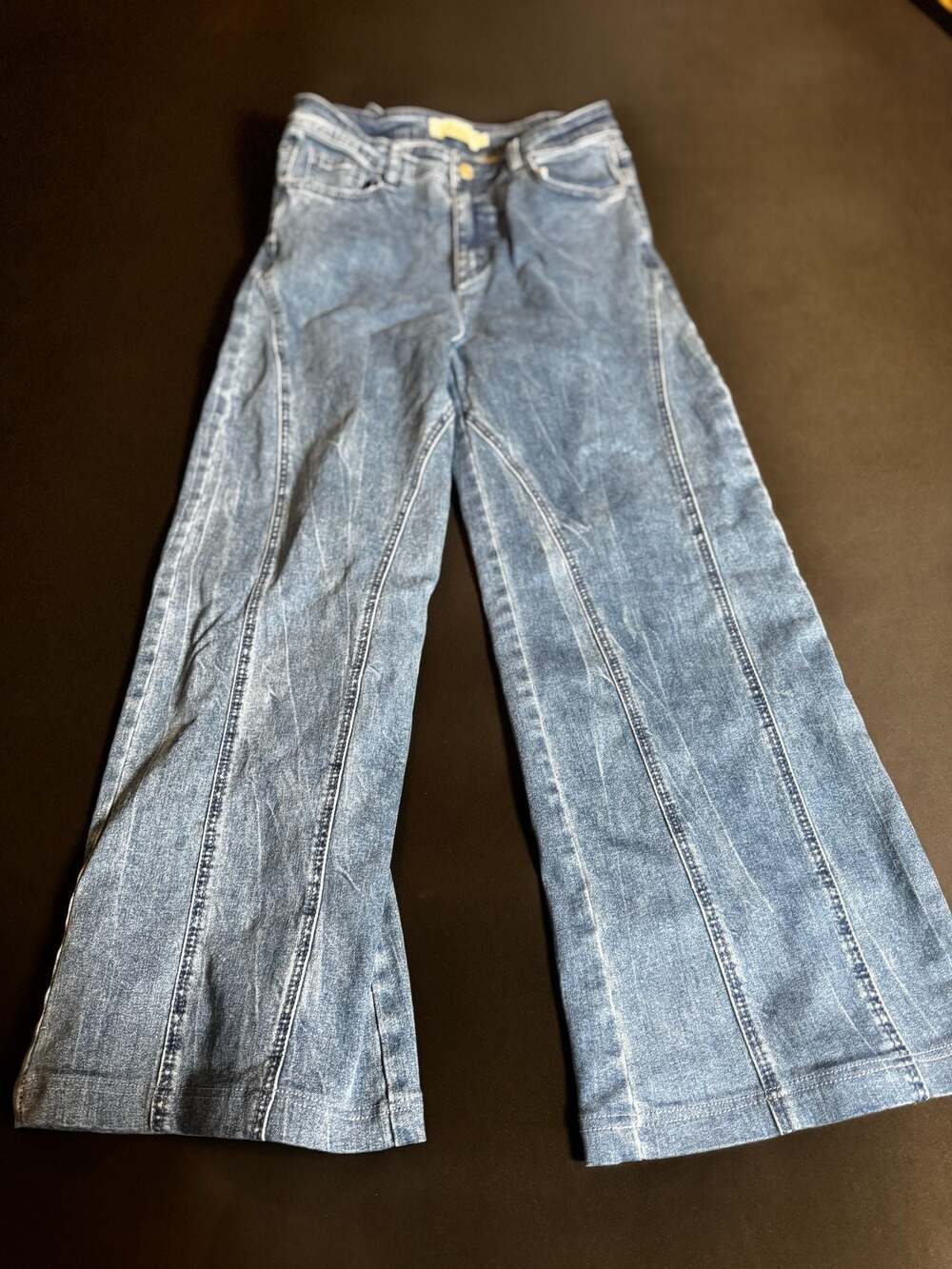 LC Leyte Collection Wide Leg Seam Detail Jeans Size L